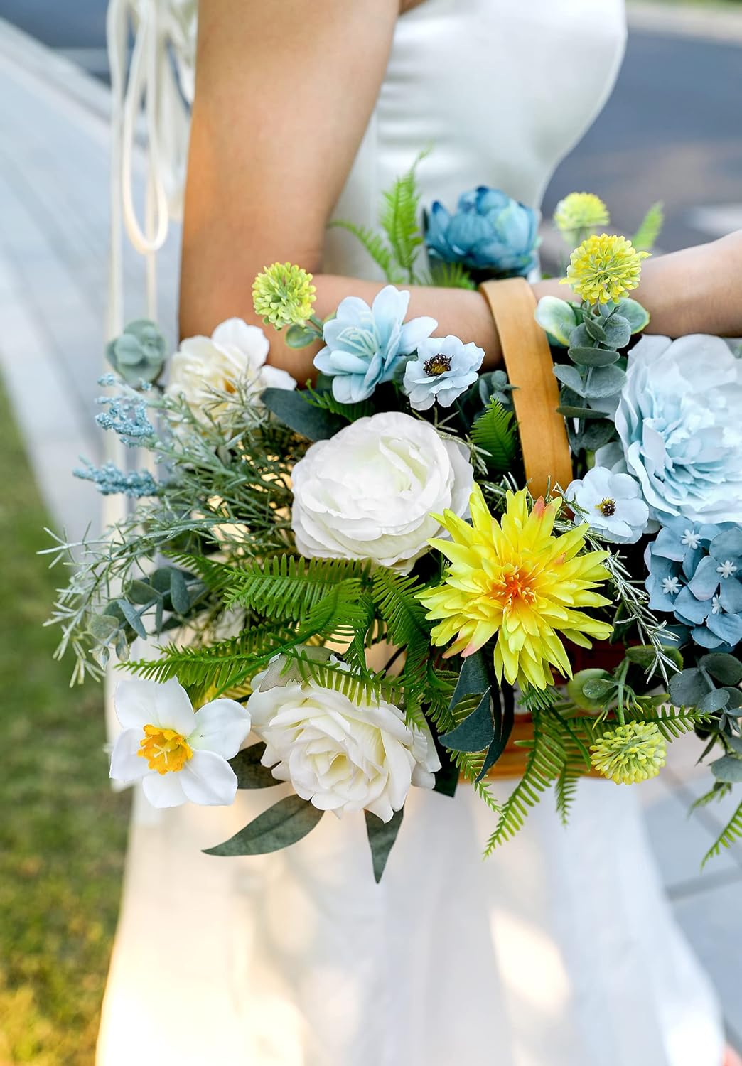 DIY DESIGNER FLOWER COMBO BOXES IN BLUE YELLOW