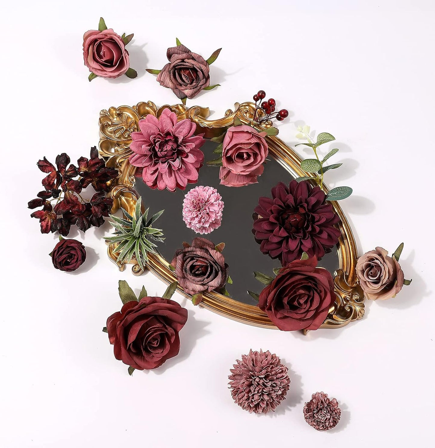 DIY DESIGNER FLOWER COMBO BOXES IN BURGUNDY