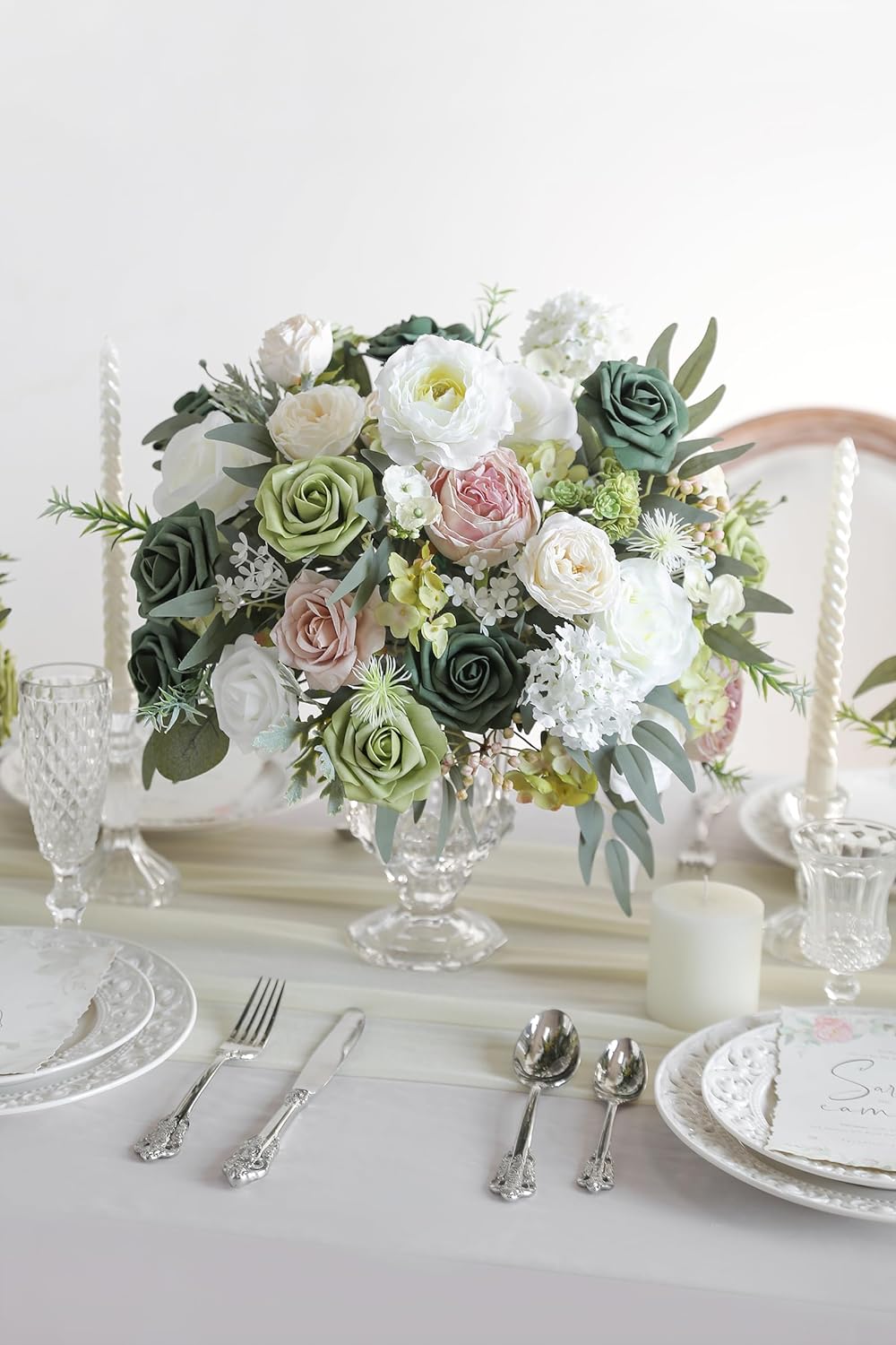 DIY DESIGNER FLOWER COMBO BOXES IN GRADIENT WHITE GREEN