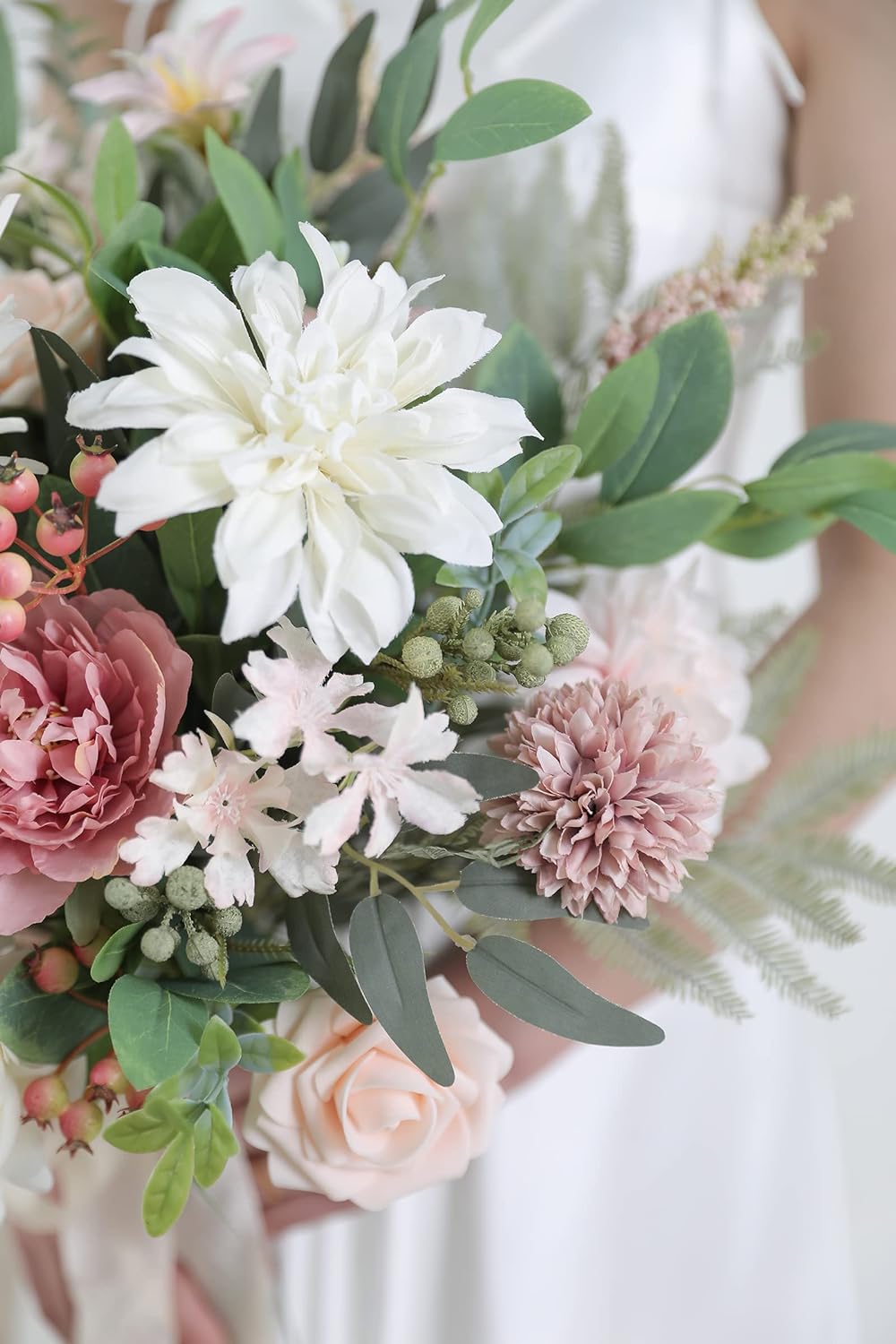 ARTIFICIAL GREENING STEM BOX SET-GREEN & PINK