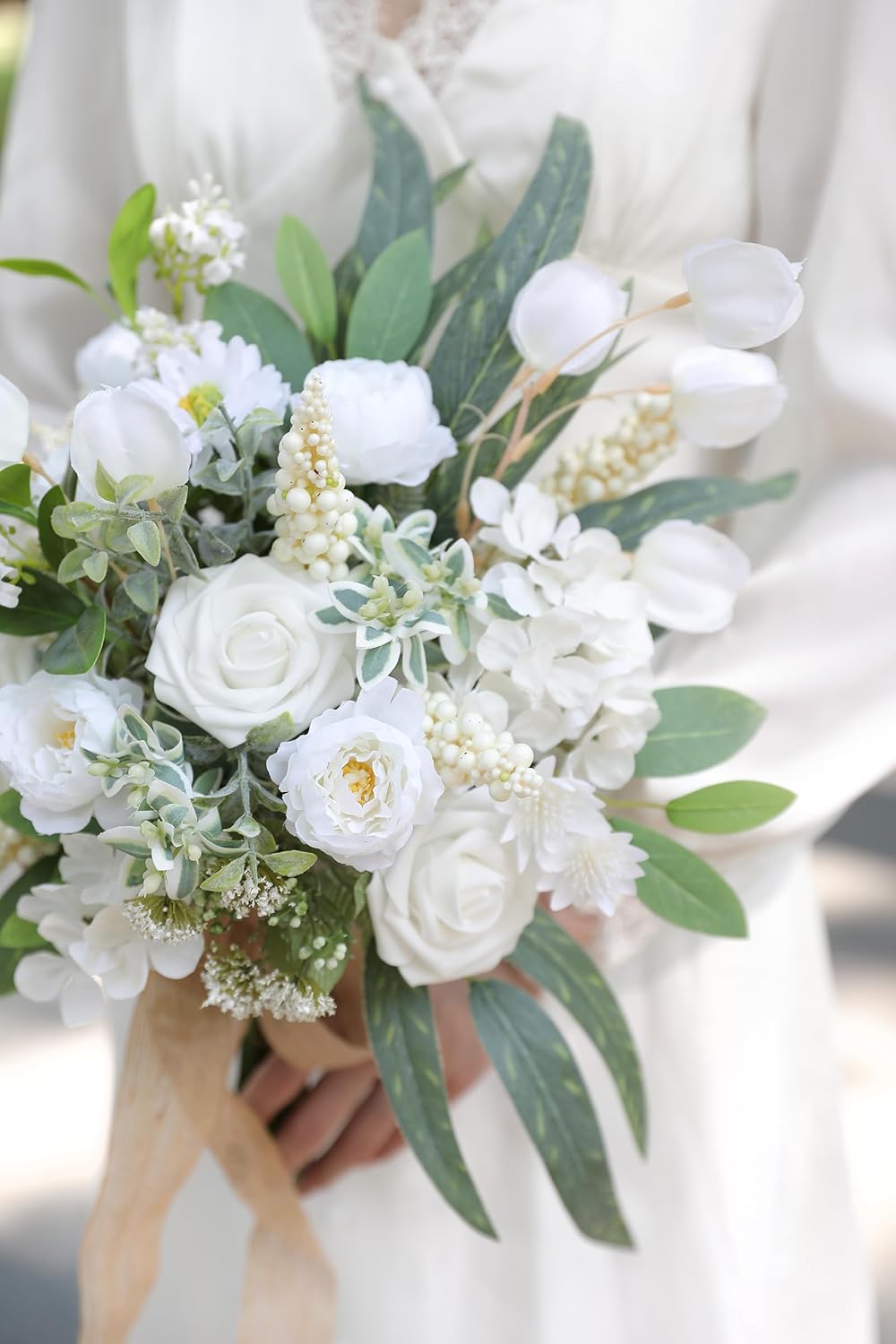 ARTIFICIAL GREENING STEM BOX SET-GREEN & WHITE