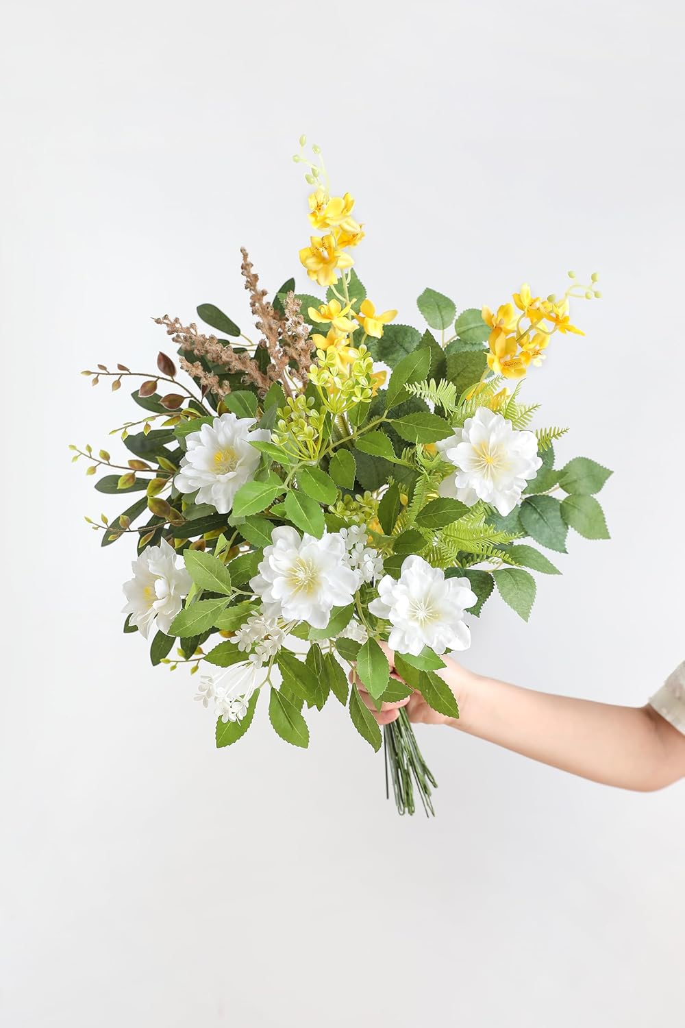 ARTIFICIAL GREENING STEM BOX SET-DUSTY & YELLOW