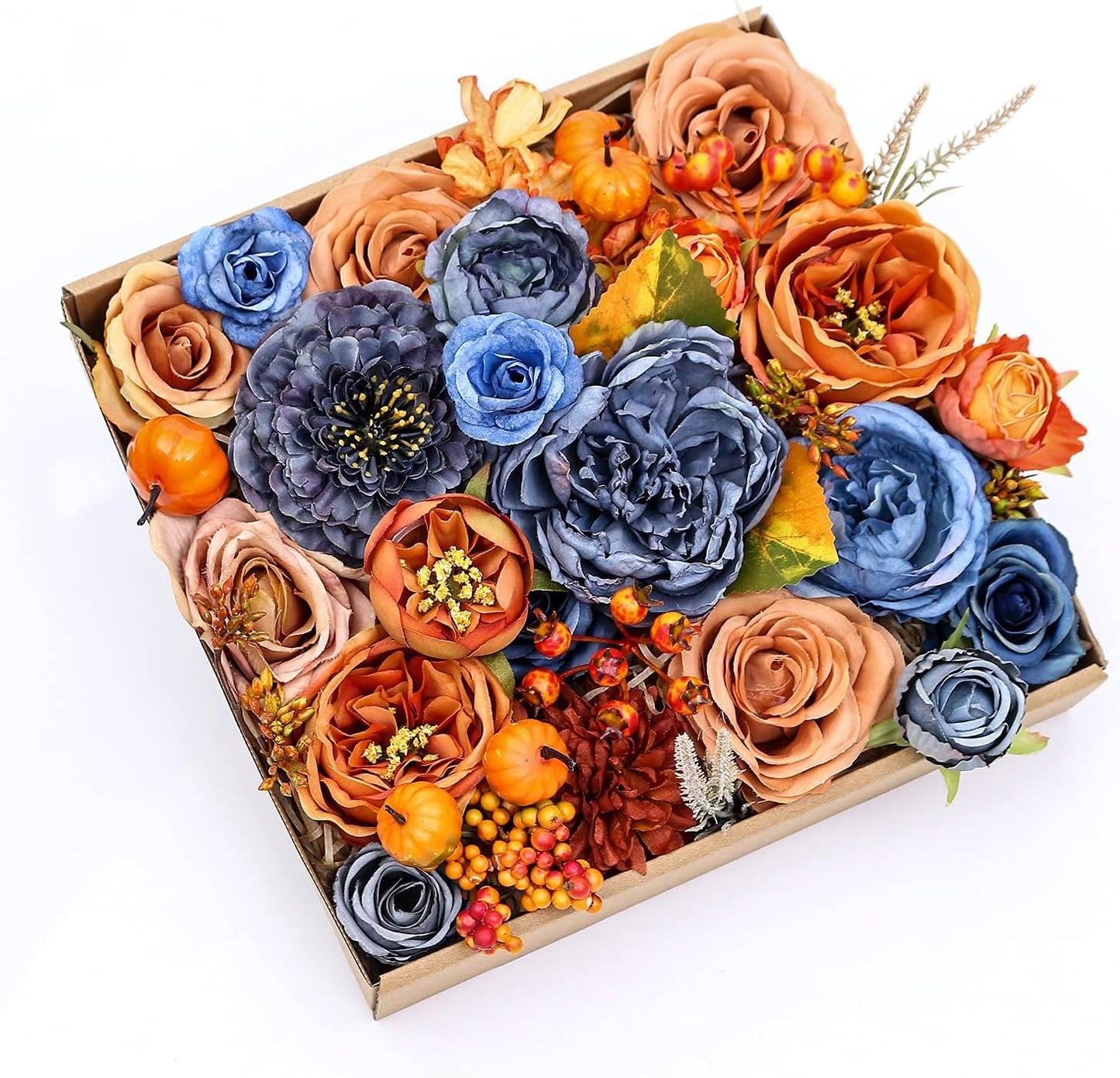 DIY DESIGNER FLOWER COMBO BOXES IN WARM ORANGE BLUE