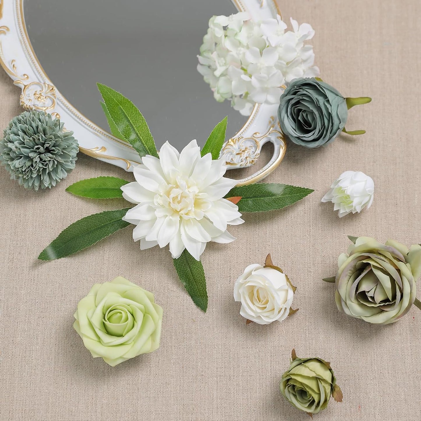 DIY DESIGNER FLOWER COMBO BOXES IN WHITE & FOREST GREEN