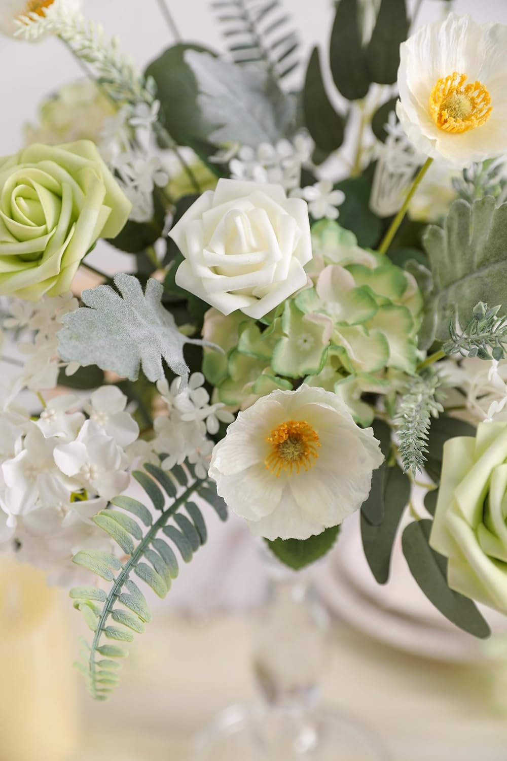 ARTIFICIAL GREENING STEM BOX SET-WHITE & WHITE GREEN