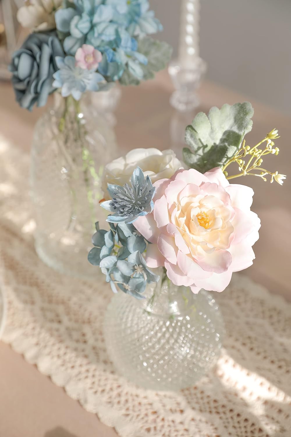 DIY DESIGNER FLOWER COMBO BOXES IN BLUE & PINK