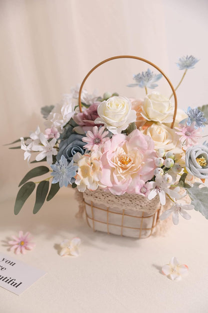 DIY DESIGNER FLOWER COMBO BOXES IN BLUE & PINK