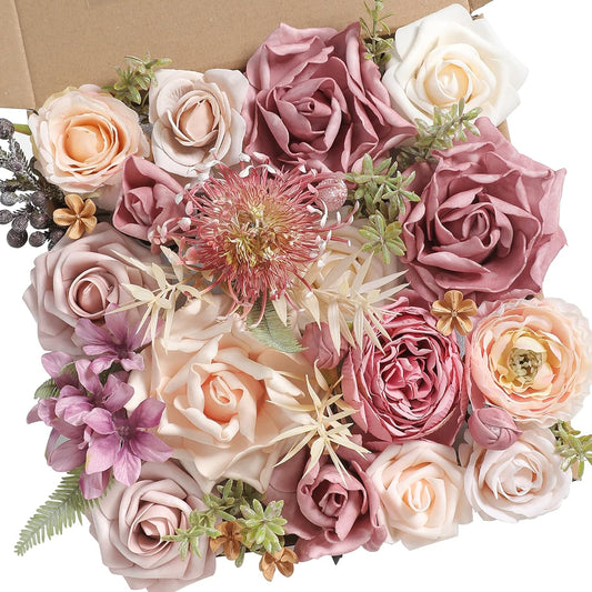 DIY DESIGNER FLOWER COMBO BOXES IN BLUSH ROSE