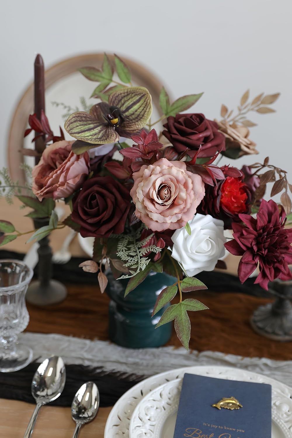 DIY DESIGNER FLOWER COMBO BOXES IN BURGUNDY PINK