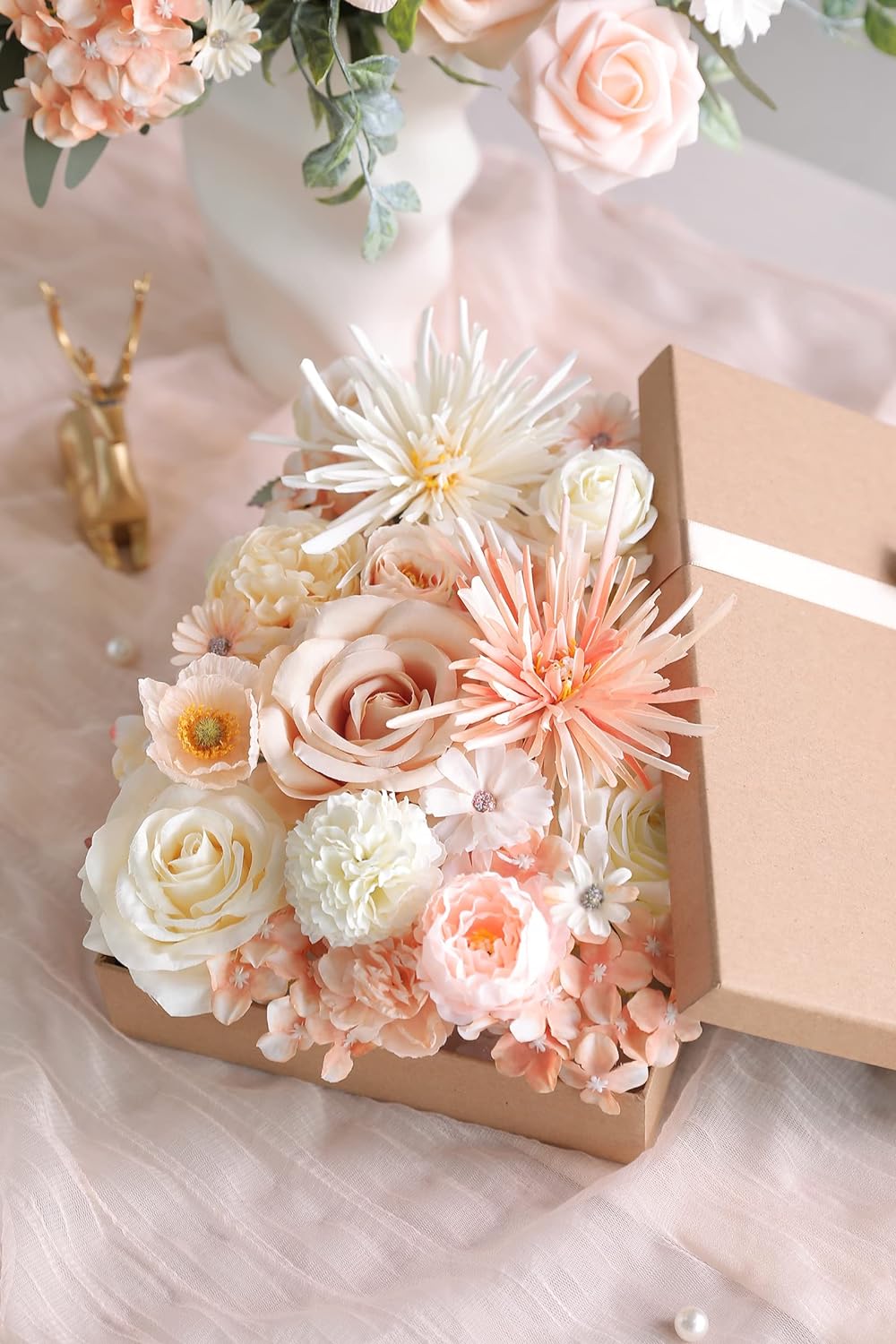 DIY DESIGNER FLOWER COMBO BOXES IN CHAMPAGNE