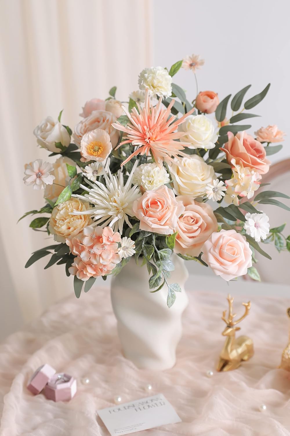 DIY DESIGNER FLOWER COMBO BOXES IN CHAMPAGNE