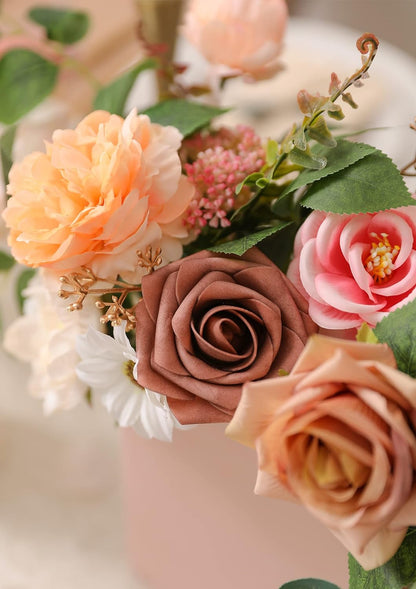 DIY DESIGNER FLOWER COMBO BOXES IN CHAMPAGNE PINK