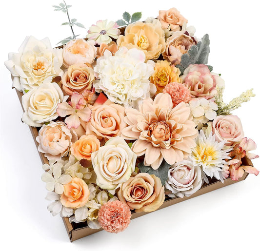 DIY DESIGNER FLOWER COMBO BOXES IN CHAMPAGNE POWDER