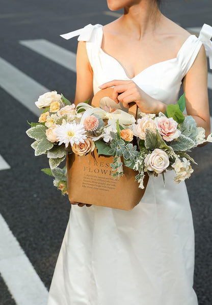 DIY DESIGNER FLOWER COMBO BOXES IN CHAMPAGNE POWDER