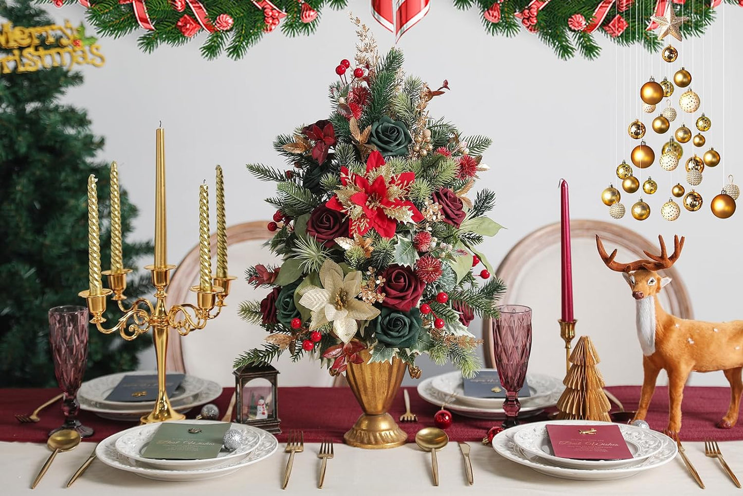 DIY DESIGNER FLOWER COMBO BOXES IN CHRISMAS RED