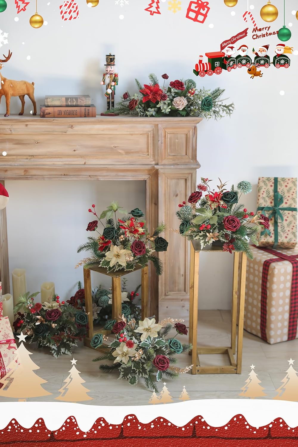 DIY DESIGNER FLOWER COMBO BOXES IN CHRISMAS RED