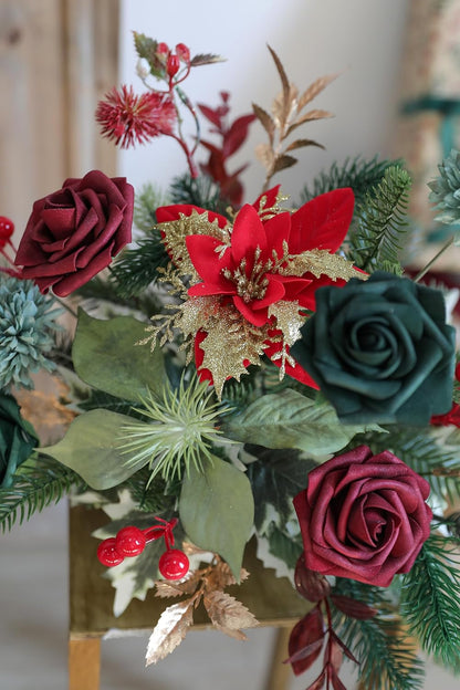 DIY DESIGNER FLOWER COMBO BOXES IN CHRISMAS RED