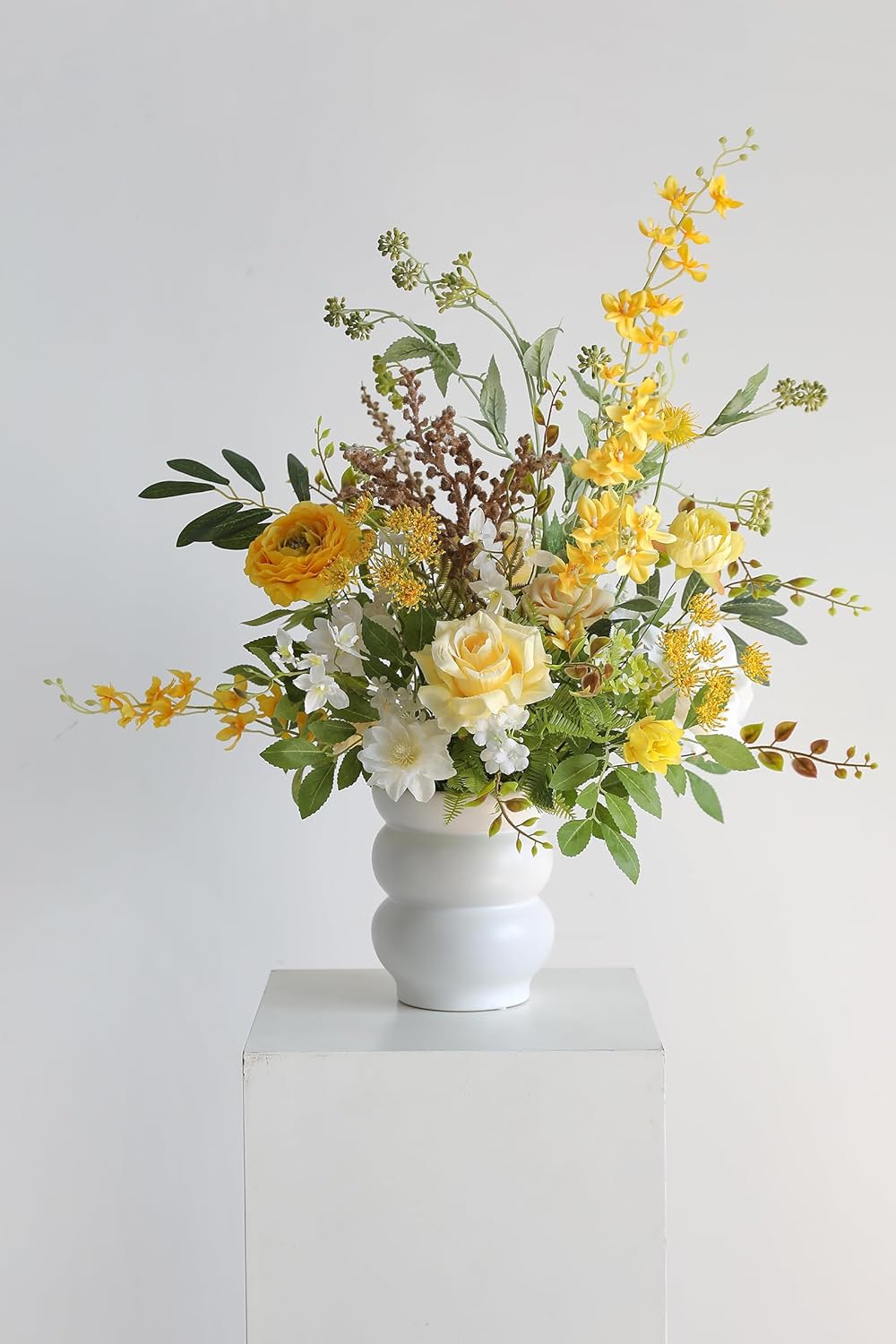 ARTIFICIAL GREENING STEM BOX SET-DUSTY & YELLOW