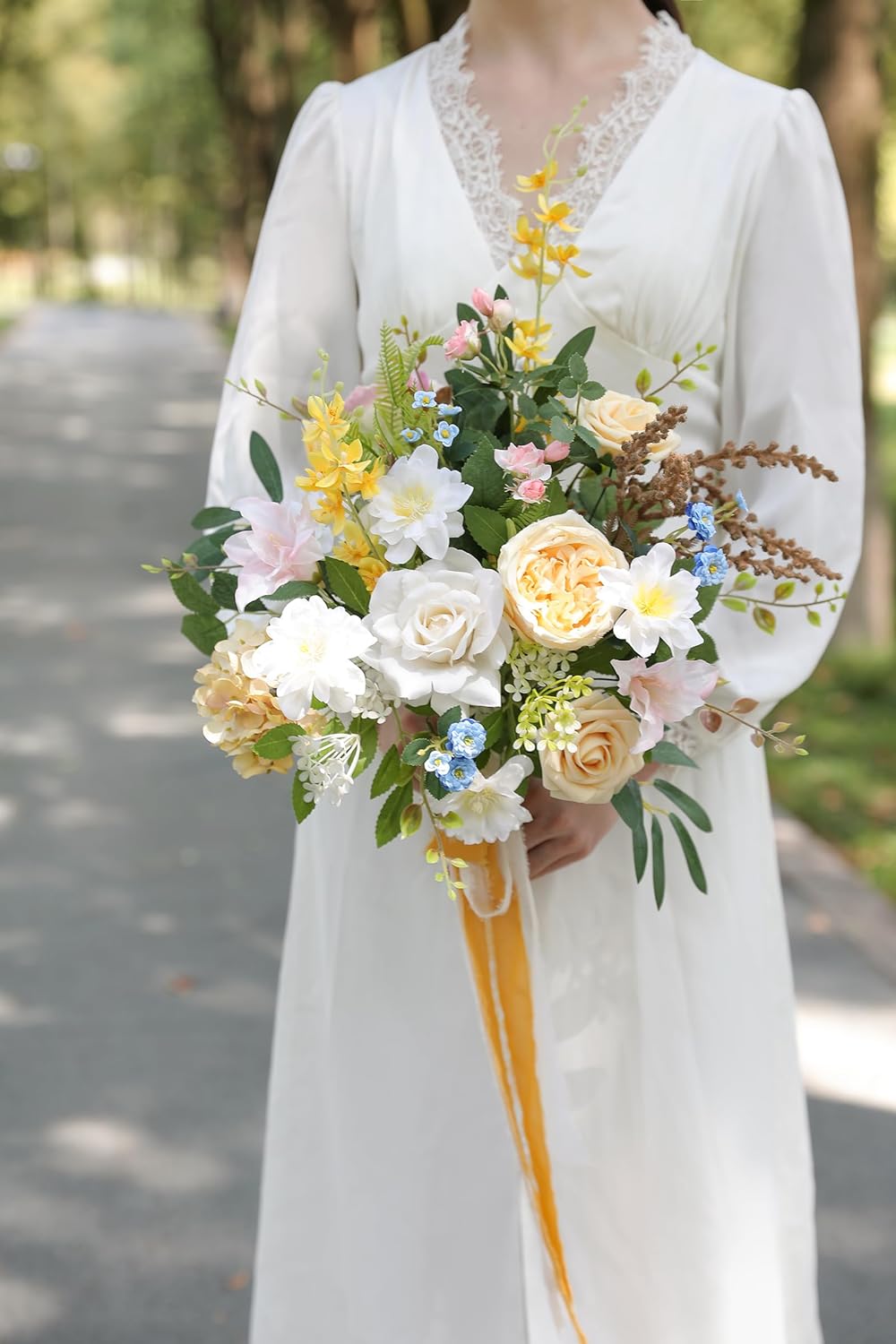 ARTIFICIAL GREENING STEM BOX SET-DUSTY & YELLOW