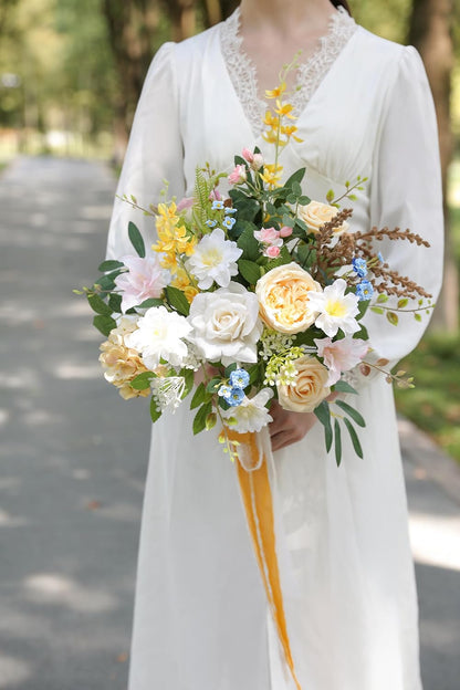 ARTIFICIAL GREENING STEM BOX SET-DUSTY & YELLOW