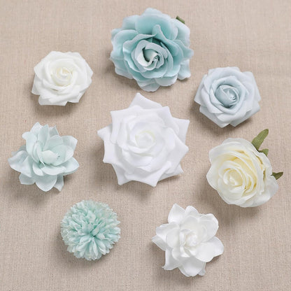 DIY DESIGNER FLOWER COMBO BOXES IN LIGHT BLUE & WHITE