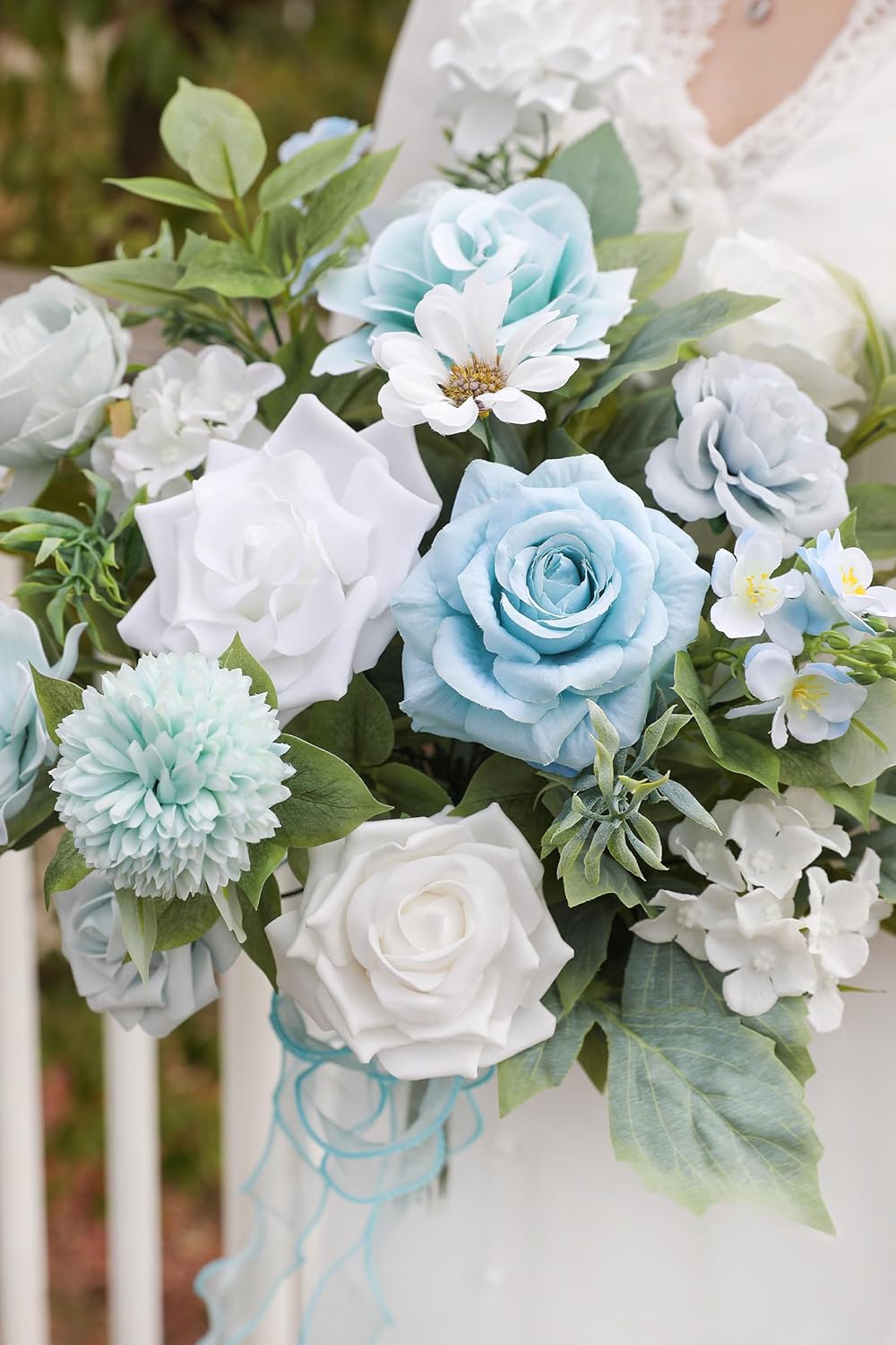 DIY DESIGNER FLOWER COMBO BOXES IN LIGHT BLUE & WHITE