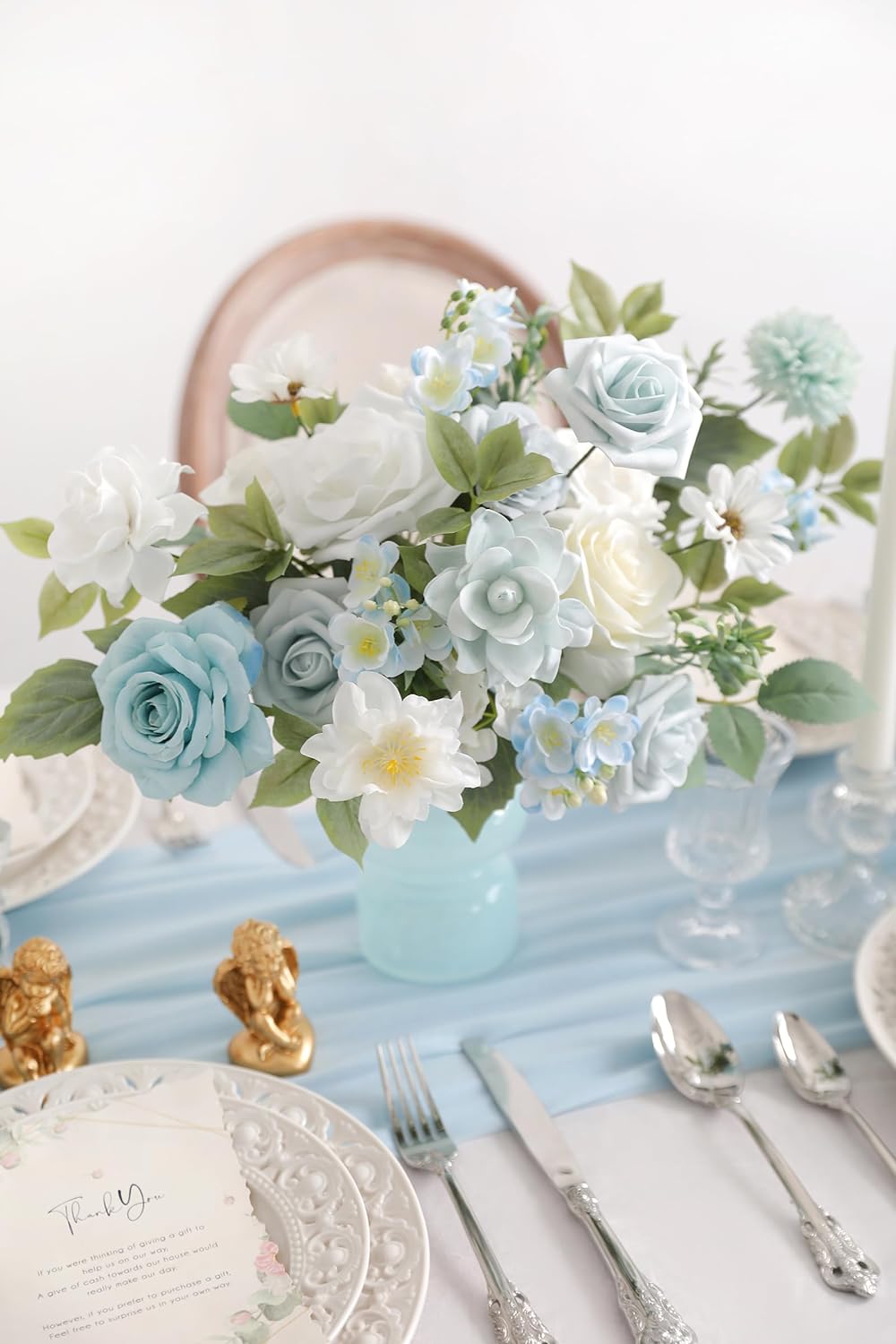 DIY DESIGNER FLOWER COMBO BOXES IN LIGHT BLUE & WHITE