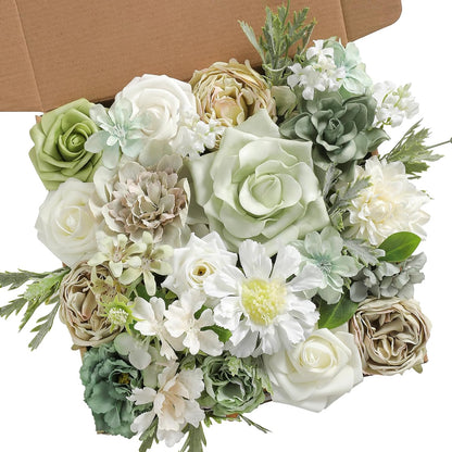 DIY DESIGNER FLOWER COMBO BOXES IN LIGHT GREEN
