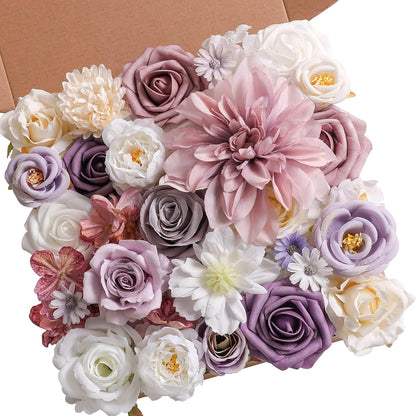 DIY DESIGNER FLOWER COMBO BOXES IN LIGHT PURPLE