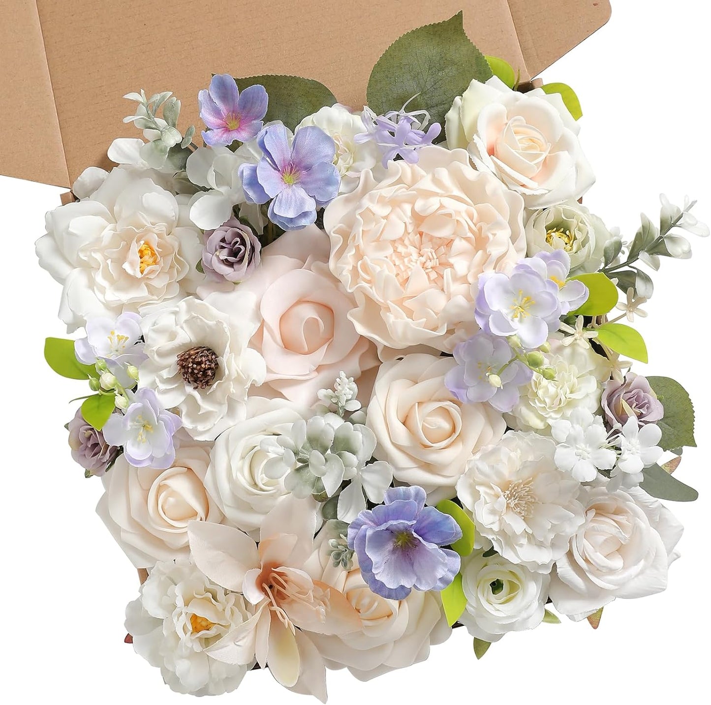 DIY DESIGNER FLOWER COMBO BOXES IN MILKY WHITE&PALE PURPLE