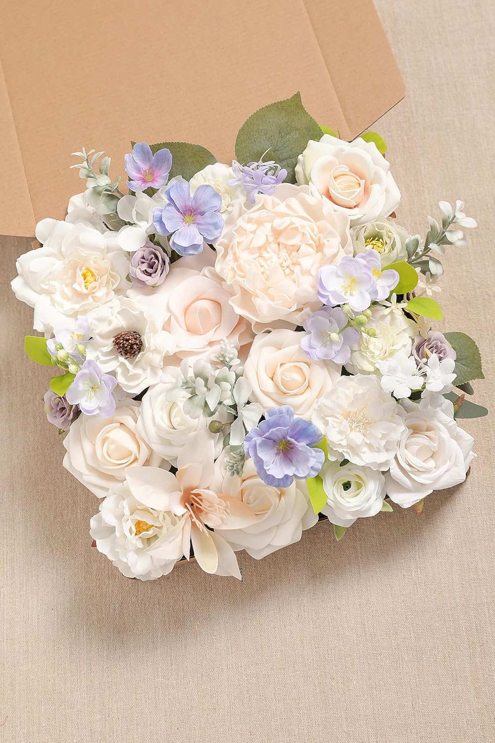 DIY DESIGNER FLOWER COMBO BOXES IN MILKY WHITE&PALE PURPLE