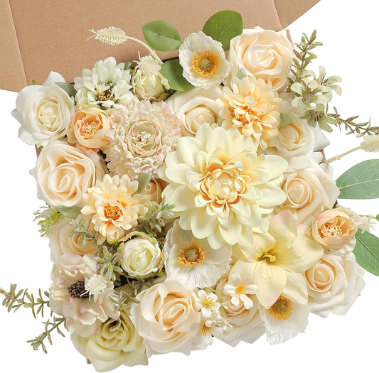 DIY DESIGNER FLOWER COMBO BOXES IN PALE YELLOW