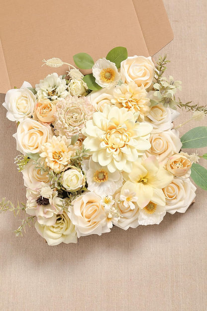 DIY DESIGNER FLOWER COMBO BOXES IN PALE YELLOW