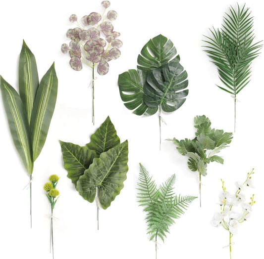 ARTIFICIAL GREENING STEM BOX SET-PALM LEAVES