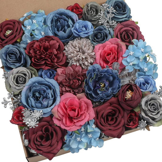 DIY DESIGNER FLOWER COMBO BOXES IN RED BLUE