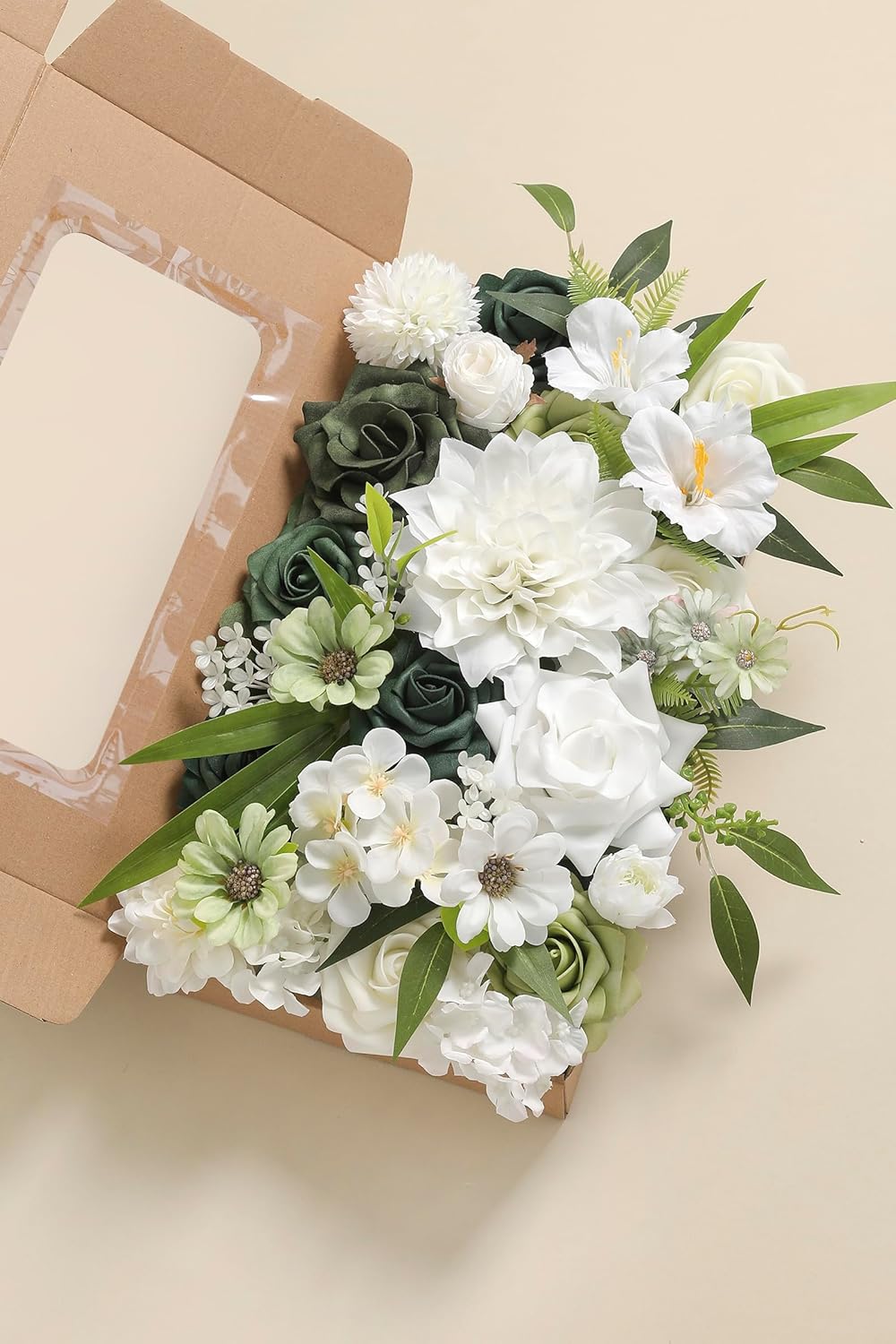 DIY  WEDDING BOUQUETS IN SNOW WHITE GREEN