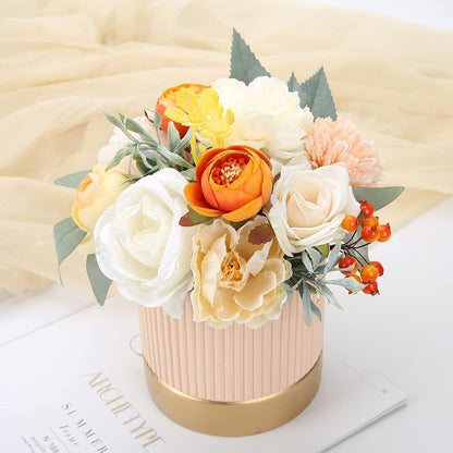 DIY DESIGNER FLOWER COMBO BOXES IN WARM ORANGE WHITE