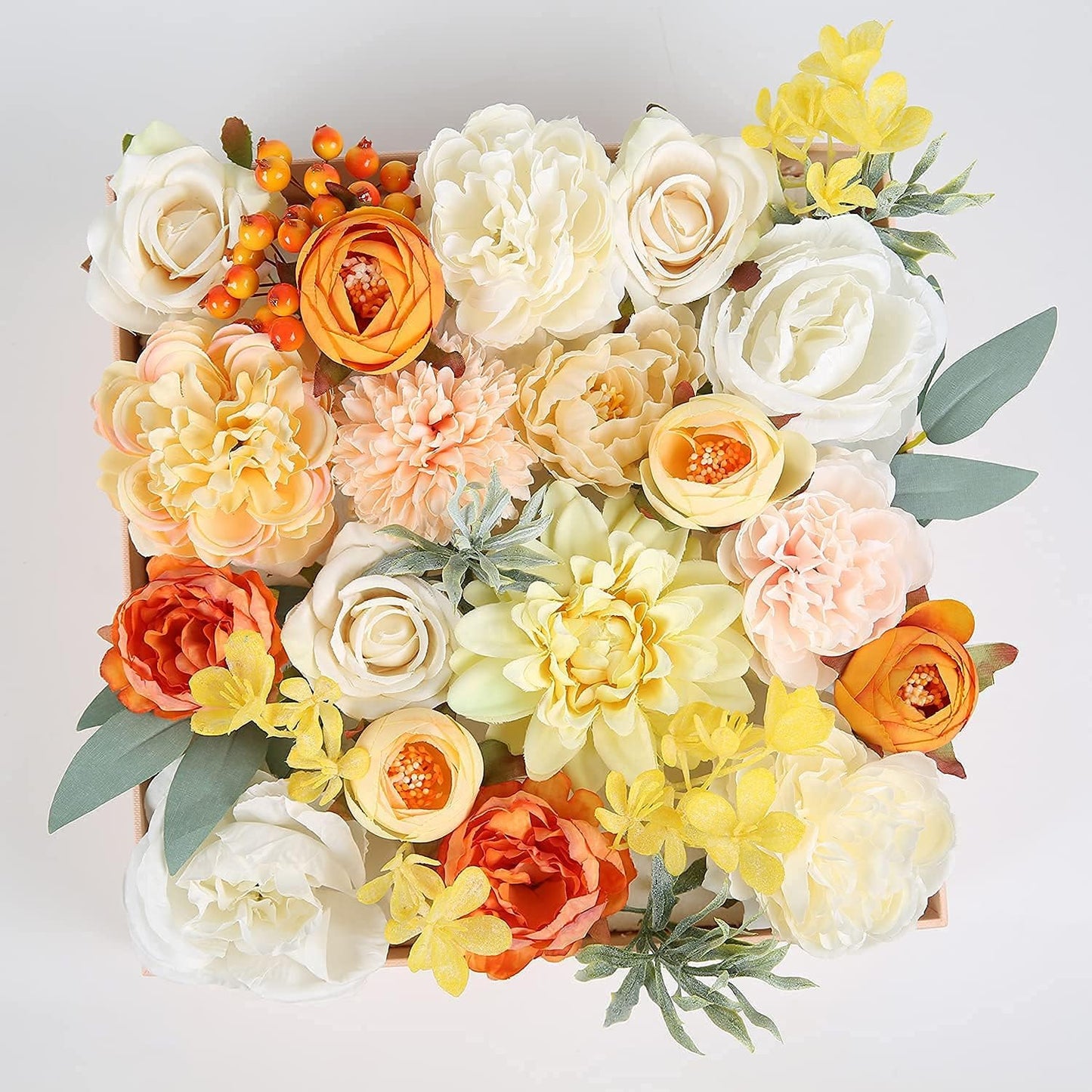 DIY DESIGNER FLOWER COMBO BOXES IN WARM ORANGE WHITE