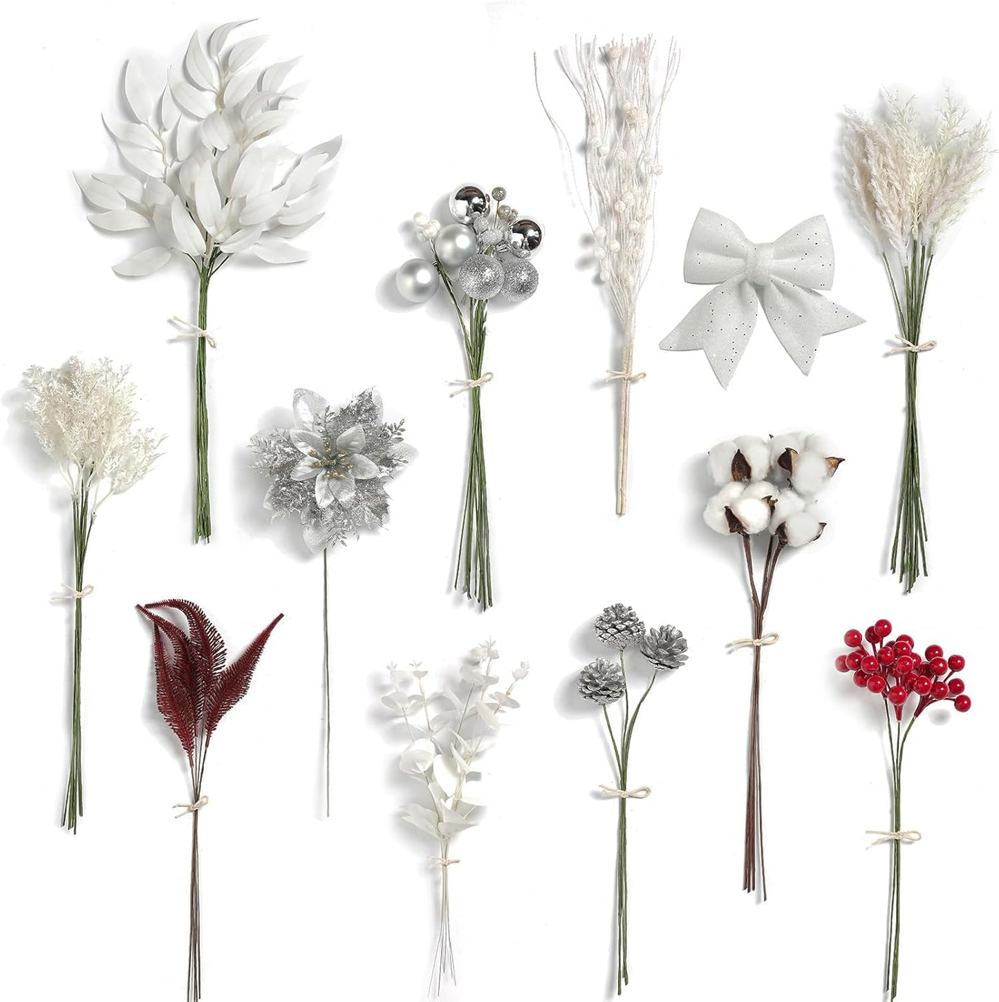 ARTIFICIAL GREENING STEM BOX SET-WHITE