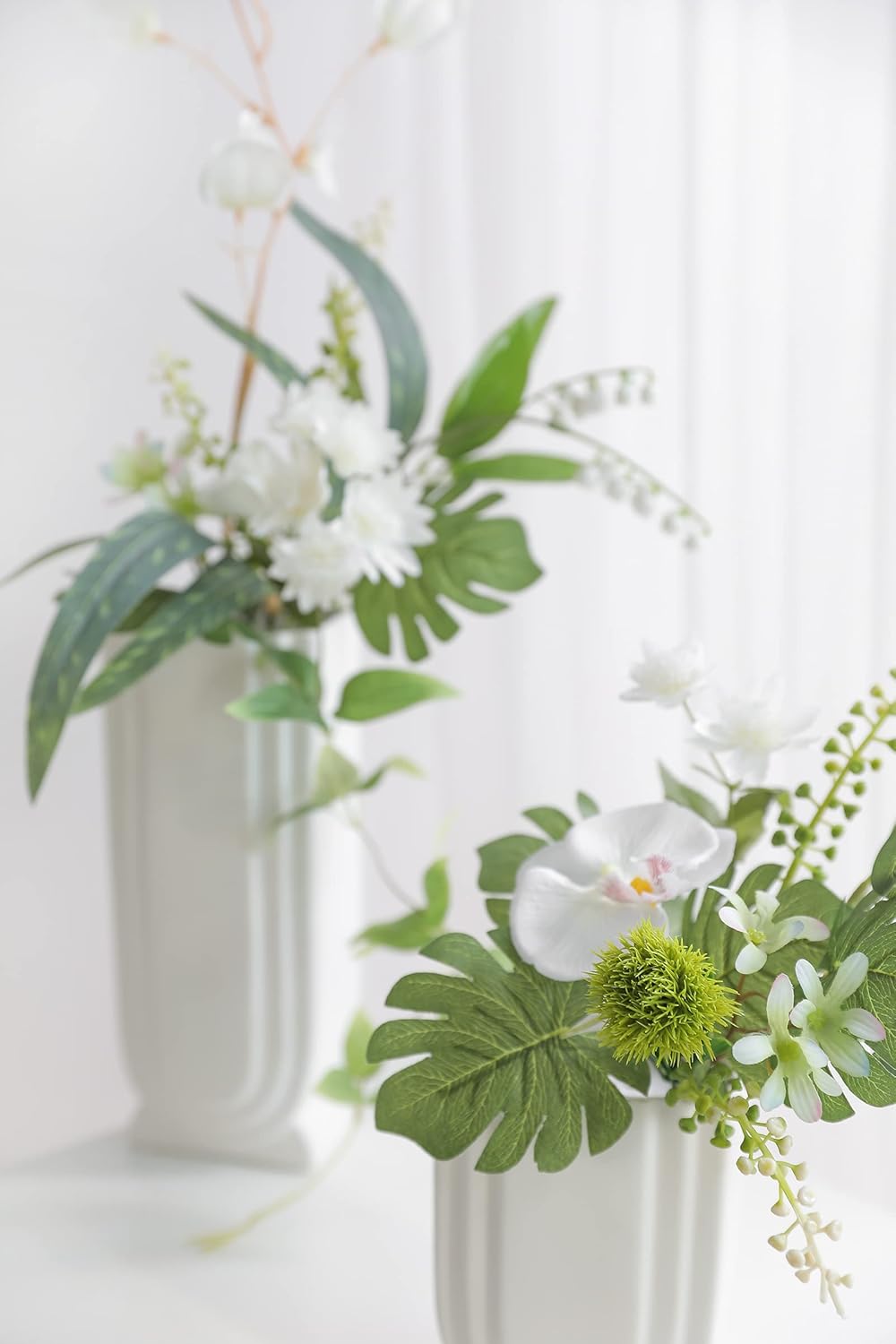 ARTIFICIAL GREENING STEM BOX SET-WHITE & GREEN