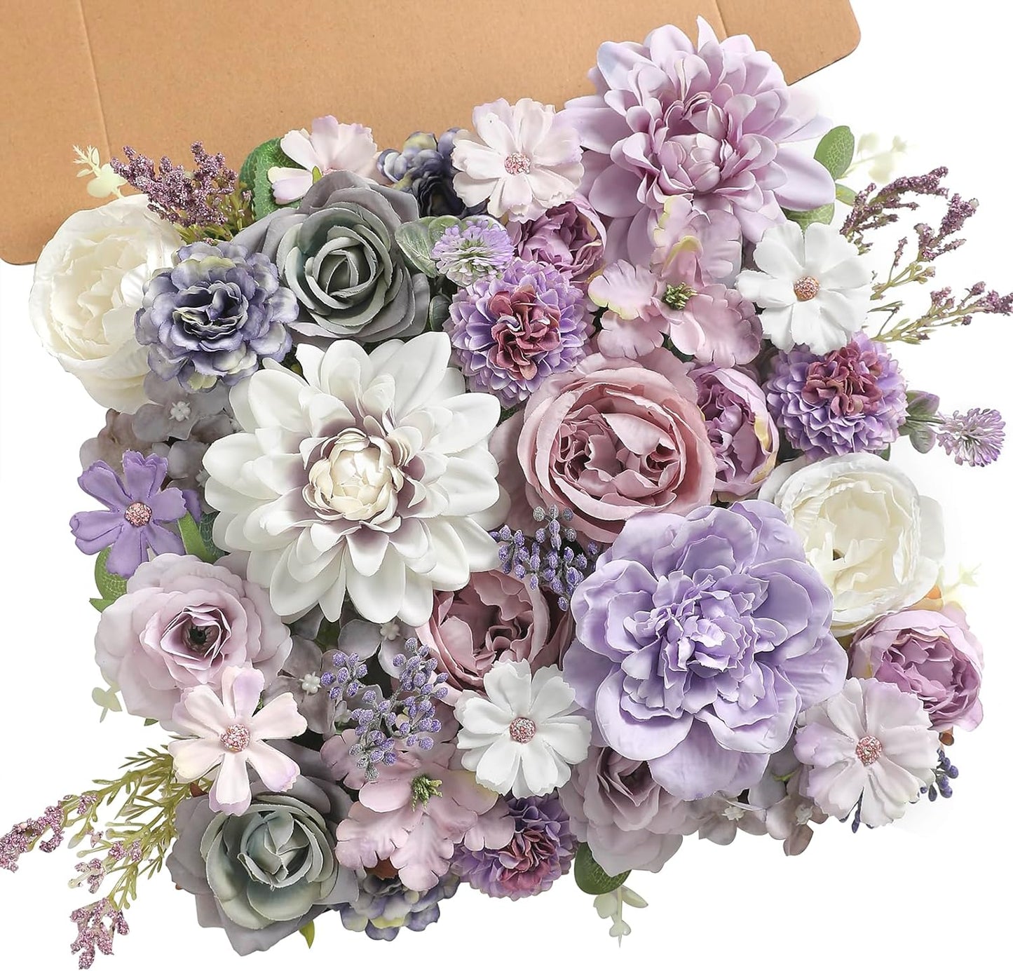 DIY DESIGNER FLOWER COMBO BOXES IN WHITE & PURPLE