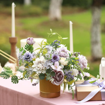 DIY DESIGNER FLOWER COMBO BOXES IN WHITE & PURPLE